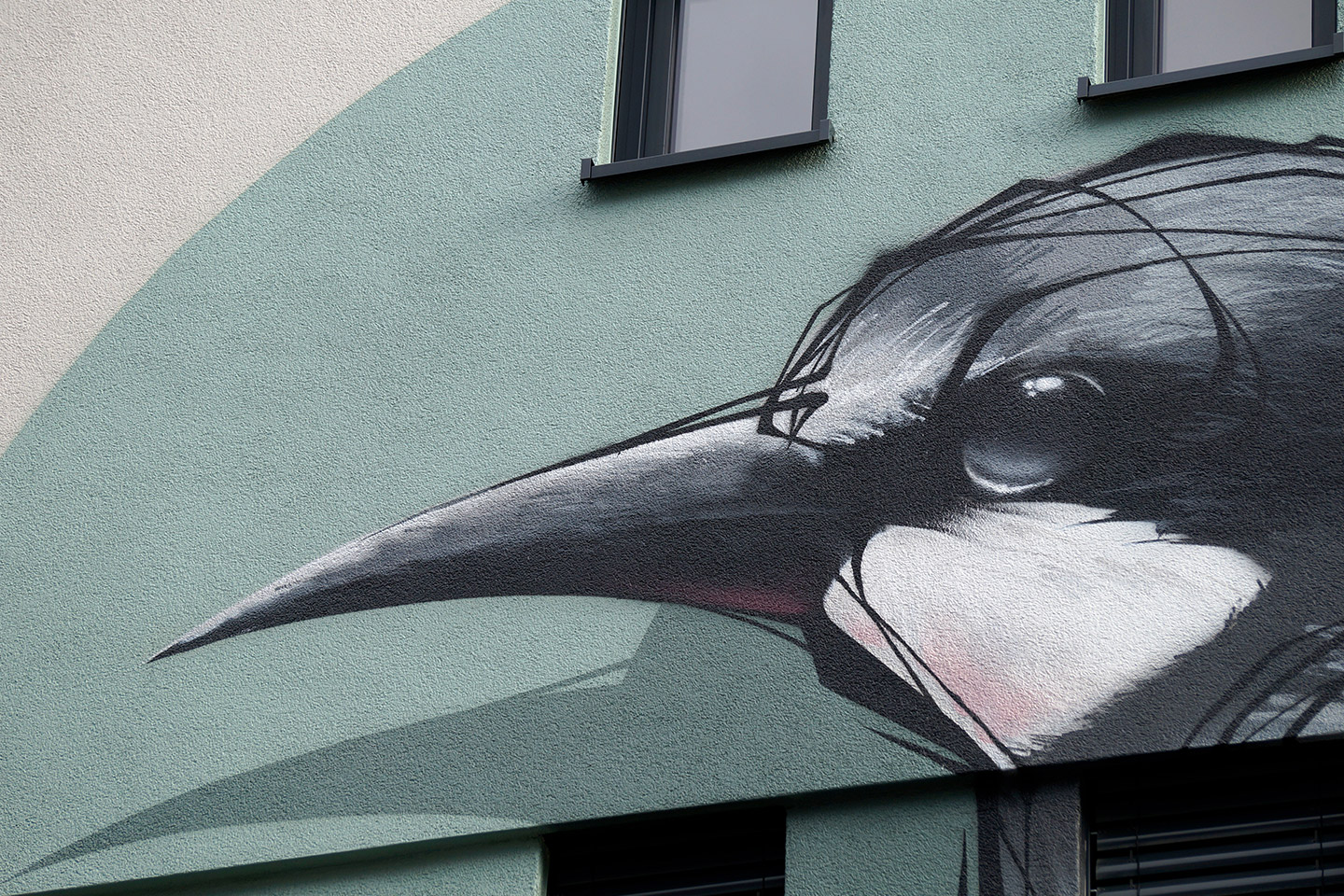 Detailansicht des Bleichenvogel in der Mittleren Bleiche in Mainz